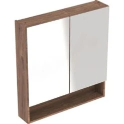 Geberit Selnova Square 2 Doors Mirror Cabinet 588mm - Dark Hickory - 501.266.00.1
