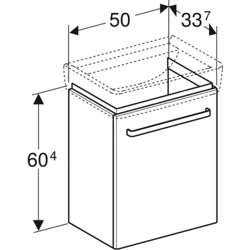 Geberit Selnova Compact Vanity Unit For 550mm Basin - Grey - 501.614.42.1 4 Geberit Selnova Compact Vanity Unit For 550mm Basin - Grey - 501.614.42.1 - Image 2