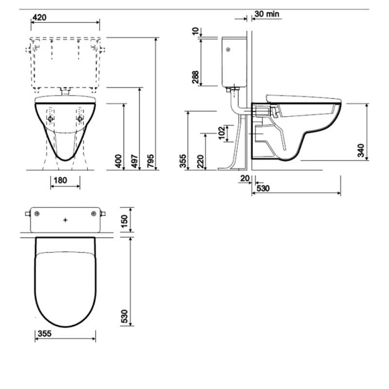Geberit Selnova Wall Hung WC Pan With Seat & Cover - 501.752.00.1 4 Geberit Selnova Wall Hung WC Pan With Seat & Cover - 501.752.00.1 - Image 2
