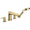 Hansgrohe Talis E 4 Hole Rim Mounted Bath Mixer Tap Polished Gold Optic - 71748990 -Bliss Bath Shop 7 1 71748990