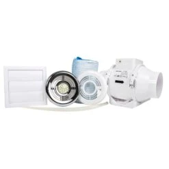 Airflow Aventa In-Line Fan Kit Timer And LED Lamp 100mm - 9041408