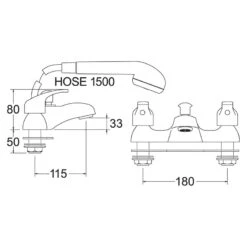 Deva By Methven Adore Deck Mounted Bath Shower Mixer - Chrome - ADORE106 -Bliss Bath Shop a d adore106 1