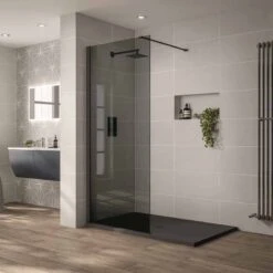 April Prestige2 1200mm Walk-In Front Panel - Smoked Glass - AP8416S-SM