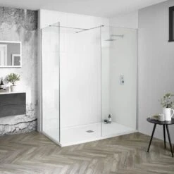 Aquadart 10mm Hinged Return Panel Smoked/Blk Chrome - AQ8405BC-SM