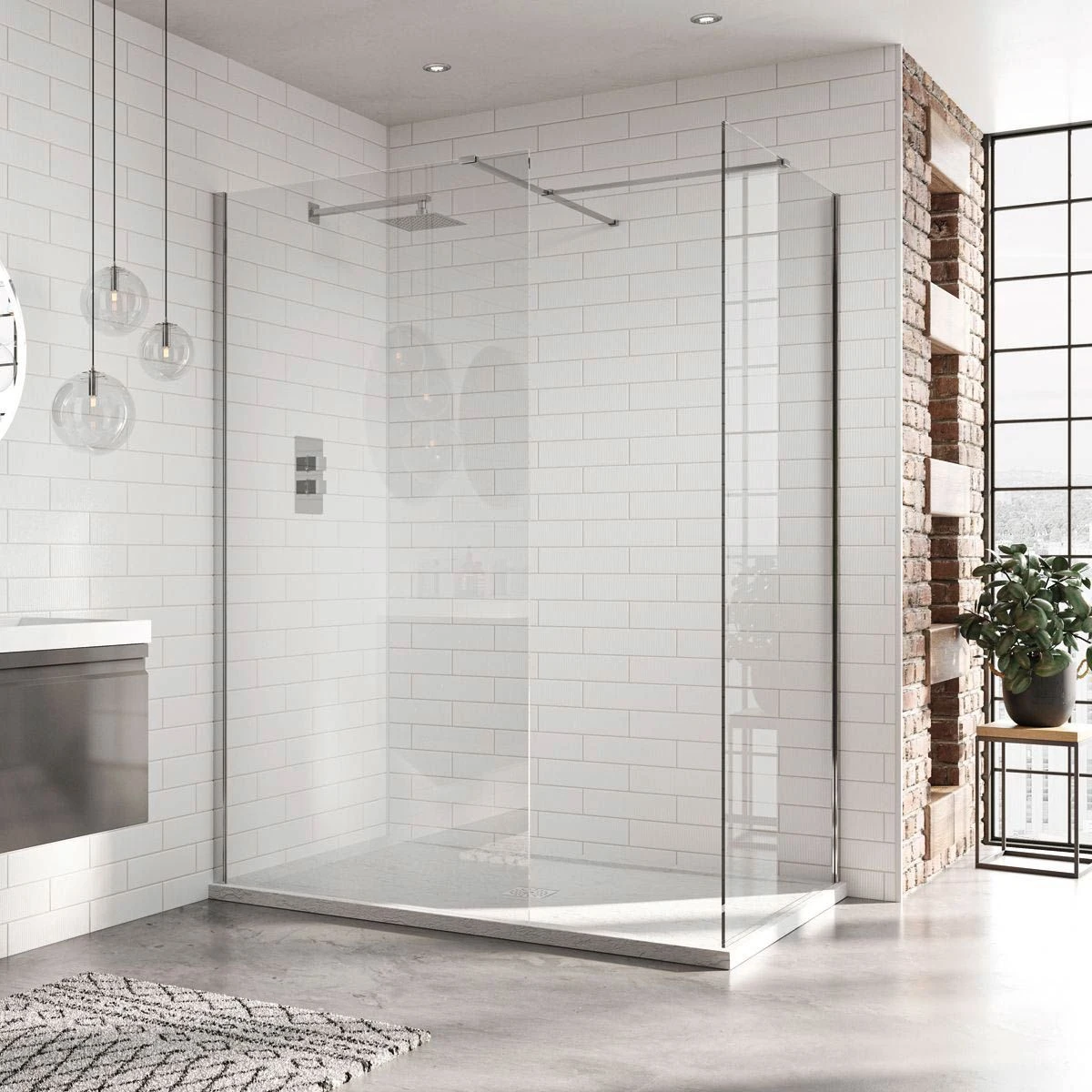 Aquadart 10mm 1200mm Wetroom Panel Smoked Glass - AQ8416-SM 3 Aquadart 10mm 1200mm Wetroom Panel Smoked Glass - AQ8416-SM