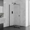 Aquadart Rolla 8 Sliding Wetroom Panel 1100mm Matt Black - AQ8941-BLK