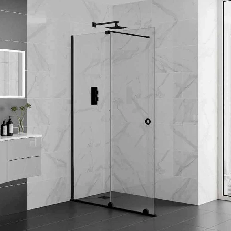 Aquadart Rolla 8 Sliding Wetroom Panel 1500mm Matt Black - AQ8944-BLK 3 Aquadart Rolla 8 Sliding Wetroom Panel 1500mm Matt Black - AQ8944-BLK