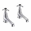 Burlington Anglesey Bath Pillar Taps - Black Indice - AN3BLA -Bliss Bath Shop an3bla