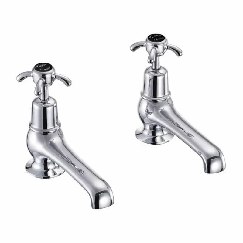 Burlington Anglesey Bath Pillar Taps - Black Indice - AN3BLA 3 Burlington Anglesey Bath Pillar Taps - Black Indice - AN3BLA