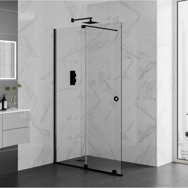 Aquadart Rolla 8 Sliding Wetroom Panel 1400mm Matt Black - AQ8943-BLK 3 Aquadart Rolla 8 Sliding Wetroom Panel 1400mm Matt Black - AQ8943-BLK