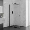 Aquadart Rolla 8 Sliding Wetroom Panel 1700mm Matt Black - AQ8946-BLK -Bliss Bath Shop aq8946 blk 1