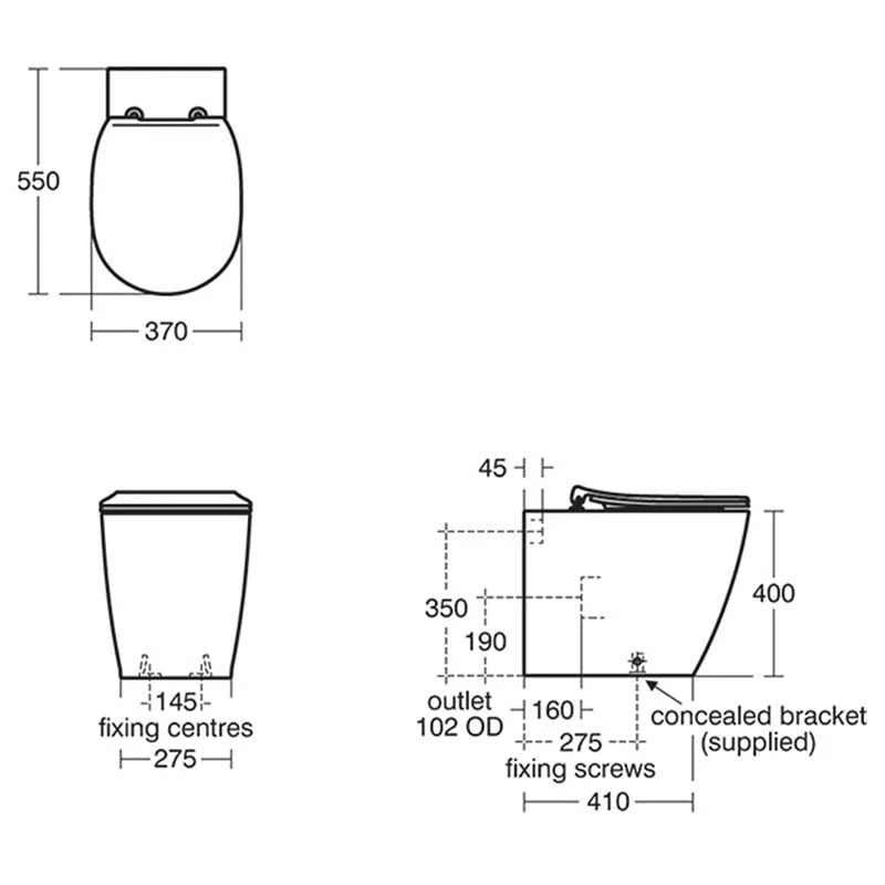 Armitage Shanks Edit R Back To Wall Pan - White - S079301 4 Armitage Shanks Edit R Back To Wall Pan - White - S079301 - Image 2