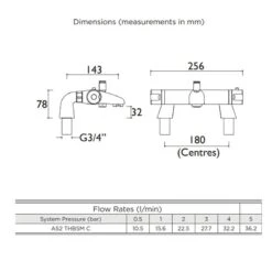 Bristan Assure Thermostatic Bath / Shower Mixer Tap - Chrome - AS2 THBSM C 11 Bristan Assure Thermostatic Bath / Shower Mixer Tap - Chrome - AS2 THBSM C -Bliss Bath Shop b r bristan as2thbsmc 4