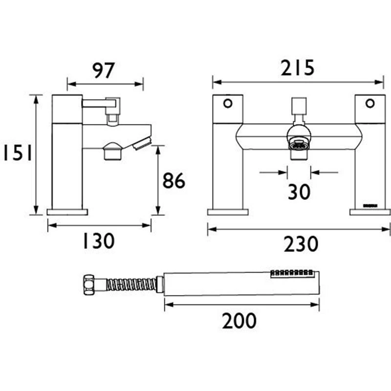 Bristan Blitz Bath Shower Mixer Tap - BTZ BSM C 6 Bristan Blitz Bath Shower Mixer Tap - BTZ BSM C - Image 4