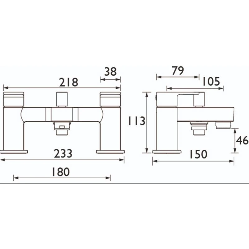 Bristan Frenzy Bath / Shower Mixer Tap - Chrome - FRZ BSM C 4 Bristan Frenzy Bath / Shower Mixer Tap - Chrome - FRZ BSM C - Image 2