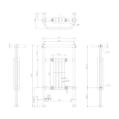 Burlington Bloomsbury Radiator 49.7 X 95h X 24cm 387 Watts - Nickel/White - R2NKL -Bliss Bath Shop b u burlington r2nkljpg 1