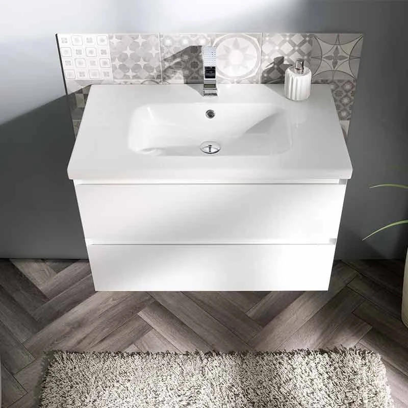 Calypso Brenta 600 Wall Hung Vanity Unit - Pearly White - 4727 3 Calypso Brenta 600 Wall Hung Vanity Unit - Pearly White - 4727