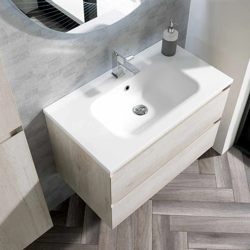 Calypso Brenta 600 Wall Hung Vanity Unit - Limed Oak - 4726 4 Calypso Brenta 600 Wall Hung Vanity Unit - Limed Oak - 4726 - Image 2