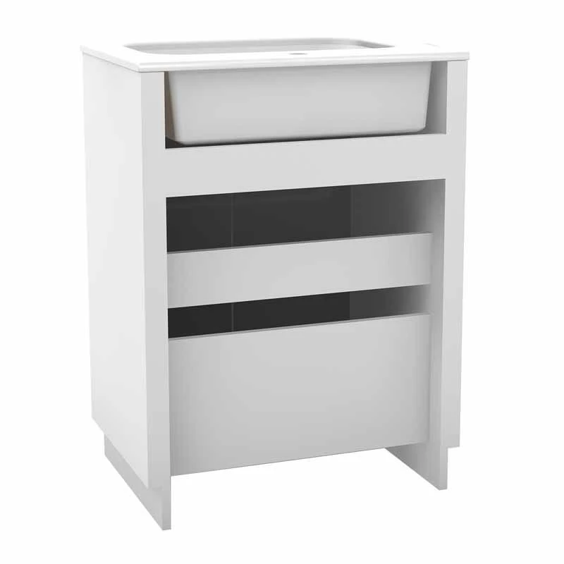 Calypso Sora 600 Floor Standing Vanity Unit - Pearly White - 4766 4 Calypso Sora 600 Floor Standing Vanity Unit - Pearly White - 4766 - Image 2