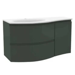 Calypso Levanto LH Wing Wall Hung Vanity Unit - Fir Green - 7878.56
