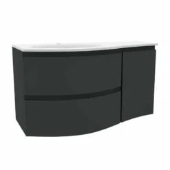 Calypso Levanto LH Wing Wall Hung Vanity Unit - Graphite - 7878.64