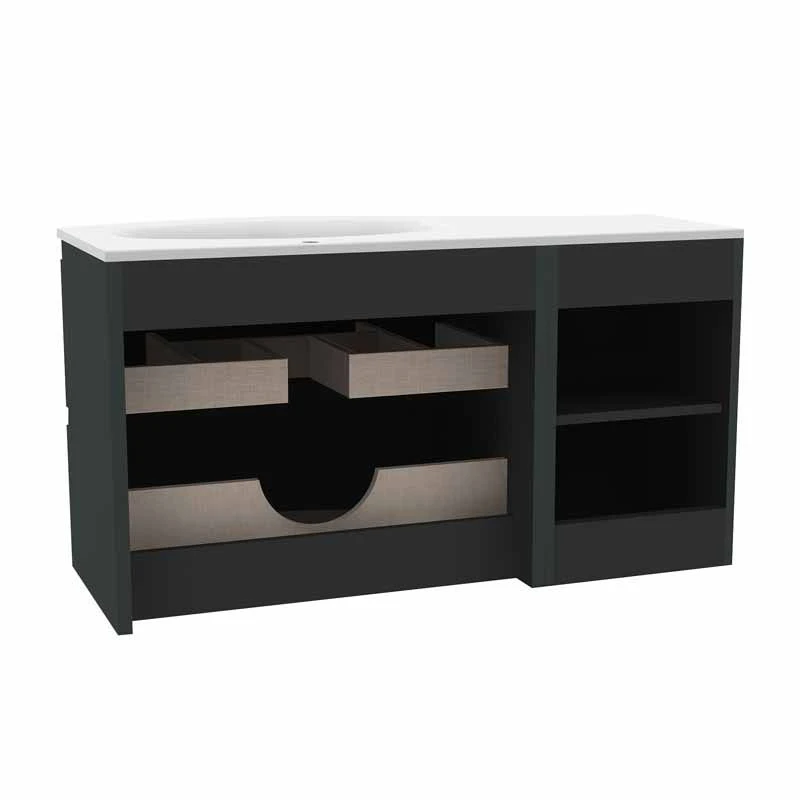 Calypso Levanto RH Wing Wall Hung Vanity Unit - Graphite - 7879.64 4 Calypso Levanto RH Wing Wall Hung Vanity Unit - Graphite - 7879.64 - Image 2