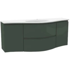 Calypso Levanto Double Wing Wall Hung Vanity Unit - Fir Green - 7880.56