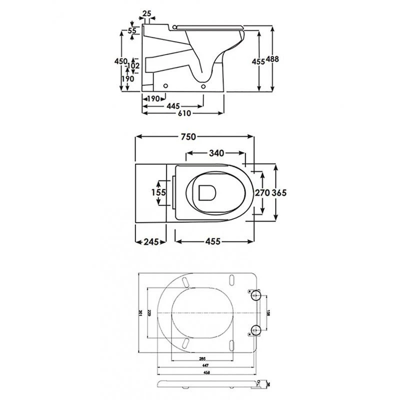 RAK Ceramics Compact Special Needs 75cm Extended Rimless Back To Wall Pan - CO21AWHA 4 RAK Ceramics Compact Special Needs 75cm Extended Rimless Back To Wall Pan - CO21AWHA - Image 2