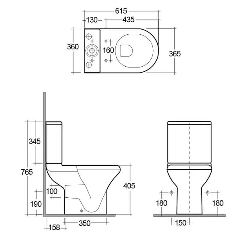 RAK Ceramics Compact Close Coupled Full Access Open Back WC Pan - COMPAN 4 RAK Ceramics Compact Close Coupled Full Access Open Back WC Pan - COMPAN - Image 2