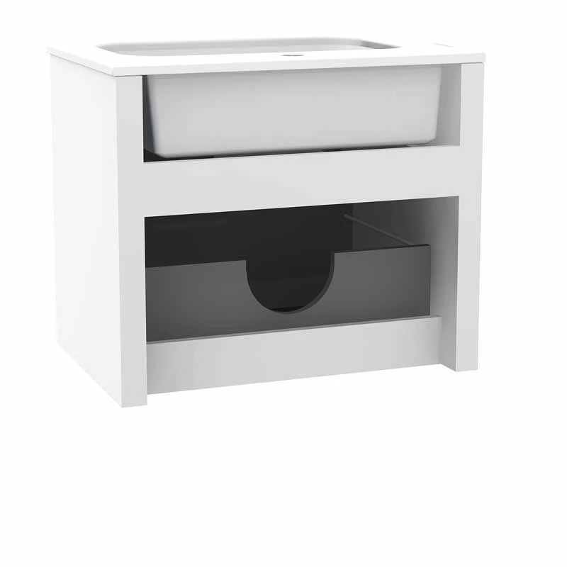 Calypso Sora 600 Wall Hung Vanity Unit - Pearly White - 4756 4 Calypso Sora 600 Wall Hung Vanity Unit - Pearly White - 4756 - Image 2