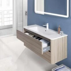 Calypso Sora 800 Wall Hung Vanity Unit - Driftwood - 4764 -Bliss Bath Shop calypso 800 driftwood