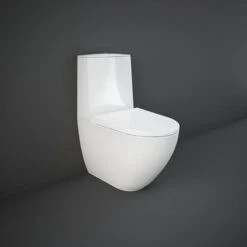 RAK Ceramics Des Rimless Close Coupled Back To Wall WC Pan With Hidden Fixations - Alpine White - DESWC1146AWHA
