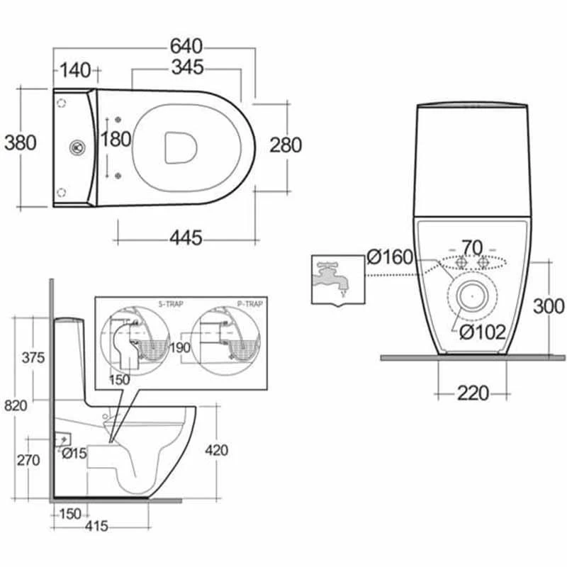 RAK Ceramics Des Rimless Close Coupled Back To Wall WC Pan With Hidden Fixations - Alpine White - DESWC1146AWHA 5 RAK Ceramics Des Rimless Close Coupled Back To Wall WC Pan With Hidden Fixations - Alpine White - DESWC1146AWHA - Image 3