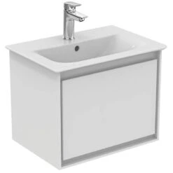 Ideal Standard Connect Air 500mm Wall Hung Vanity Unit 1 Drawer - Gloss White & Matt White - E0817B2