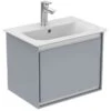 Ideal Standard Connect Air 500mm Wall Hung Vanity Unit 1 Drawer - Gloss Light Grey & Matt White - E0817EQ 1 Ideal Standard Connect Air 500mm Wall Hung Vanity Unit 1 Drawer - Gloss Light Grey & Matt White - E0817EQ -Bliss Bath Shop e0817eq
