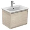 Ideal Standard Connect Air 500mm Wall Hung Vanity Unit 1 Drawer - Wood Light Brown & Matt Light Brown - E0817UK