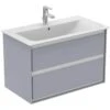 Ideal Standard Connect Air 800mm Wall Hung Vanity Unit 2 Drawers - Gloss Grey & Matt White - E0819EQ -Bliss Bath Shop e0819eq