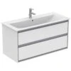 Ideal Standard Connect Air 1000mm Wall Hung Vanity Unit 2 Drawers - Gloss White & Matt Grey - E0821KN 2 Ideal Standard Connect Air 1000mm Wall Hung Vanity Unit 2 Drawers - Gloss White & Matt Grey - E0821KN -Bliss Bath Shop e0821kn