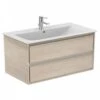 Ideal Standard Connect Air 1000mm Wall Hung Vanity Unit 2 Drawers - Wood Light Brown & Matt Light Brown - E0821UK 2 Ideal Standard Connect Air 1000mm Wall Hung Vanity Unit 2 Drawers - Wood Light Brown & Matt Light Brown - E0821UK -Bliss Bath Shop e0821uk