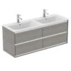 Ideal Standard Connect Air 1200mm Wall Hung Vanity Unit 4 Drawers - Wood Light Grey & Matt White - E0822PS -Bliss Bath Shop e0822ps