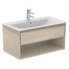 Ideal Standard Connect Air 1000mm Wall Hung Vanity Unit 1 Drawer With Open Shelf - Wood Light Brown & Matt Light Brown - E0828UK 1 Ideal Standard Connect Air 1000mm Wall Hung Vanity Unit 1 Drawer With Open Shelf - Wood Light Brown & Matt Light Brown - E0828UK -Bliss Bath Shop e0828uk
