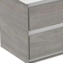 Ideal Standard Connect Air 600mm Floor Standing Semi Countertop Unit With 2 Doors - Wood Light Grey & Matt White - E0837PS