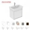 Ideal Standard Connect Air 500mm Wall Hung Basin Unit 1 Drawer - Gloss White & Matt Grey - E0842KN -Bliss Bath Shop e0842b2