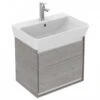 Ideal Standard Connect Air 500mm Wall Hung Basin Unit 1 Drawer - Wood Light Grey & Matt White - E0842PS -Bliss Bath Shop e0842ps