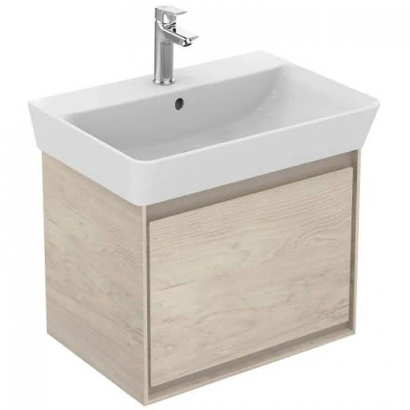 Ideal Standard Connect Air 600mm Wall Hung Basin Unit 1 Drawer - Wood Light Brown & Matt Light Brown - E0846UK 3 Ideal Standard Connect Air 600mm Wall Hung Basin Unit 1 Drawer - Wood Light Brown & Matt Light Brown - E0846UK