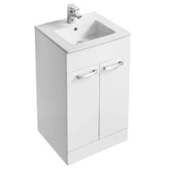 Ideal Standard Tempo 500mm Floor Standing Vanity Basin Unit 2 Door - Gloss White - E1102WG