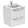 Ideal Standard Tempo 500mm Wall Mounted Vanity Basin Unit 2 Drawer - Gloss White - E1103WG -Bliss Bath Shop e1103wg