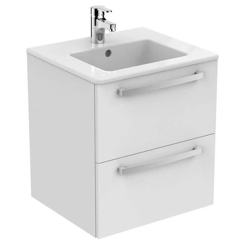 Ideal Standard Tempo 500mm Wall Mounted Vanity Basin Unit 2 Drawer - Gloss White - E1103WG 3 Ideal Standard Tempo 500mm Wall Mounted Vanity Basin Unit 2 Drawer - Gloss White - E1103WG
