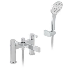 Vado Edit 2 Hole Bath Shower Mixer Deck Mounted With Shower Kit - EDI-130+K-CP