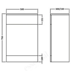 Essential Alaska 50cm Back To Wall WC Unit - EF118W